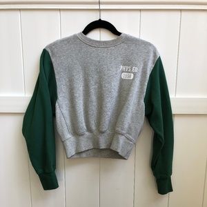 Pacsun Grey and Green Sweatshirt in Women